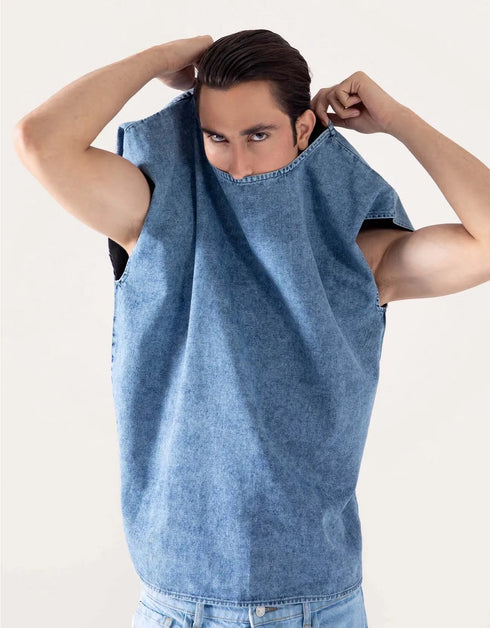 FADED DENIM TANK TOP